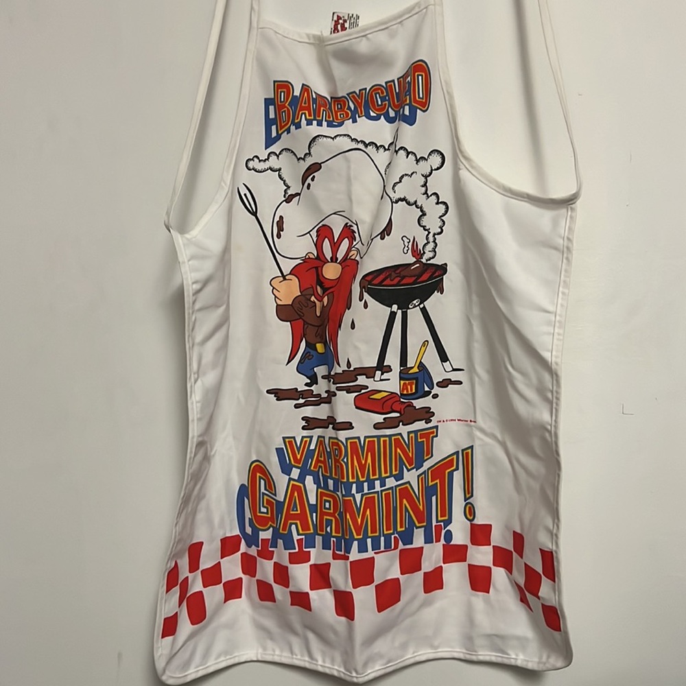 Vintage 1993 Looney Tunes Yosemite Sam Aprons “Barbycued" Warner Bros.